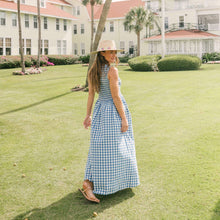 Load image into Gallery viewer, Blue Bay Gingham Marine Dress Sunshine Tienda