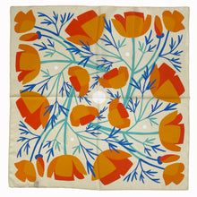 Load image into Gallery viewer, California Poppies Scarf | Silk Scarf | Women's Bandana Voyager Silk - Silk Scarves