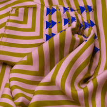 Load image into Gallery viewer, Pink and Brown Stripe | Women's Silk Scarf | 26x26 Scarf Voyager Silk - Silk Scarves