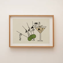 Load image into Gallery viewer, "Pole Vault" Vintage Martini Wall Art Print Tumbleweed Design Studio
