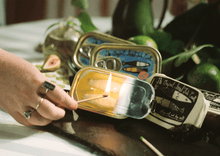 Load image into Gallery viewer, Tinned Fish Candle - Olive Oil and Sea Salt Tinned Candle