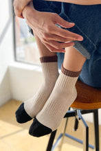 Load image into Gallery viewer, COLOR BLOCK SOCKS - BLACK COFFEE Le Bon Shoppe