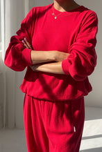 Load image into Gallery viewer, Pointelle Core Sweatshirt - Red Apple Le Bon Shoppe