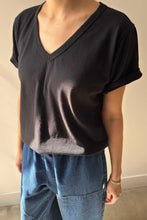 Load image into Gallery viewer, Organic Cotton La Vie Tee - True Black Le Bon Shoppe