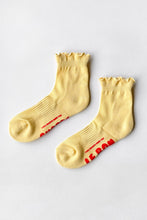 Load image into Gallery viewer, RUFFLED HUGGER CREW SOCKS- Banana Cream Le Bon Shoppe