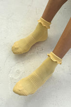 Load image into Gallery viewer, RUFFLED HUGGER CREW SOCKS- Banana Cream Le Bon Shoppe