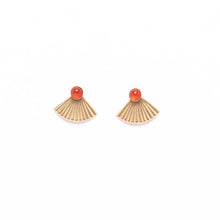 Load image into Gallery viewer, Carnelian Mini Pleat Jacket Earrings Michelle Starbuck Designs