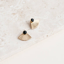 Load image into Gallery viewer, Onyx Mini Pleat Jacket Earrings Michelle Starbuck Designs