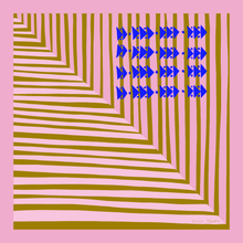 Load image into Gallery viewer, Pink and Brown Stripe | Women's Silk Scarf | 26x26 Scarf Voyager Silk - Silk Scarves 
