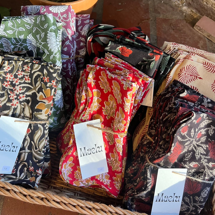 Blockprint Scallop Napkins Maelu Designs 