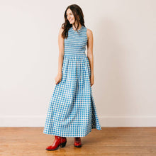 Load image into Gallery viewer, Blue Bay Gingham Marine Dress Sunshine Tienda 
