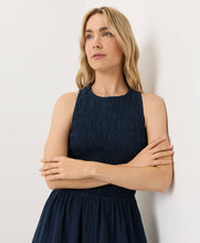 Load image into Gallery viewer, Women's Coastal Double Gauze Smocked Dress Pact Navy Small 
