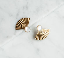 Load image into Gallery viewer, Mother of Pearl Studs with Pleat Jackets Michelle Starbuck Designs 
