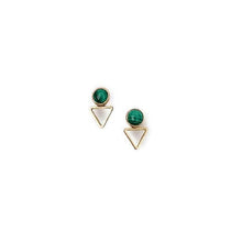 Load image into Gallery viewer, Malachite Tiny Elder Studs Michelle Starbuck Designs 
