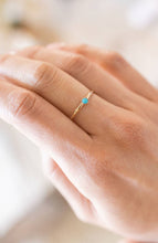 Load image into Gallery viewer, Mini Turquoise Stacking Ring in Gold The Land of Salt 
