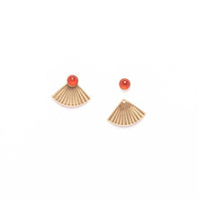 Load image into Gallery viewer, Carnelian Mini Pleat Jacket Earrings Michelle Starbuck Designs 
