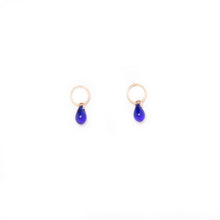 Load image into Gallery viewer, Cobalt Glass Teardrop Studs Michelle Starbuck Designs 
