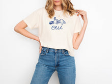 Load image into Gallery viewer, Embroidered Oui French Croissant Shirt Plantiful Design Co 
