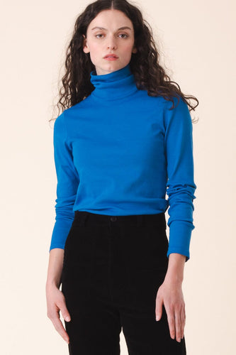 Rib Turtleneck in French Blue Prairie Underground 