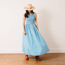 Load image into Gallery viewer, Blue Bay Gingham Marine Dress Sunshine Tienda 
