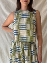 Load image into Gallery viewer, Green Blue Geo Crop Top Maelu Designs 
