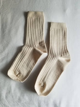 Load image into Gallery viewer, Her Socks - Mercerized Combed Cotton Rib Le Bon Shoppe Porcelain 
