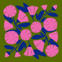 Load image into Gallery viewer, Pink &amp; Green Dianthus Scarf 100% Silk | Floral | Women Voyager Silk - Silk Scarves 
