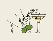 Load image into Gallery viewer, "Pole Vault" Vintage Martini Wall Art Print Tumbleweed Design Studio 
