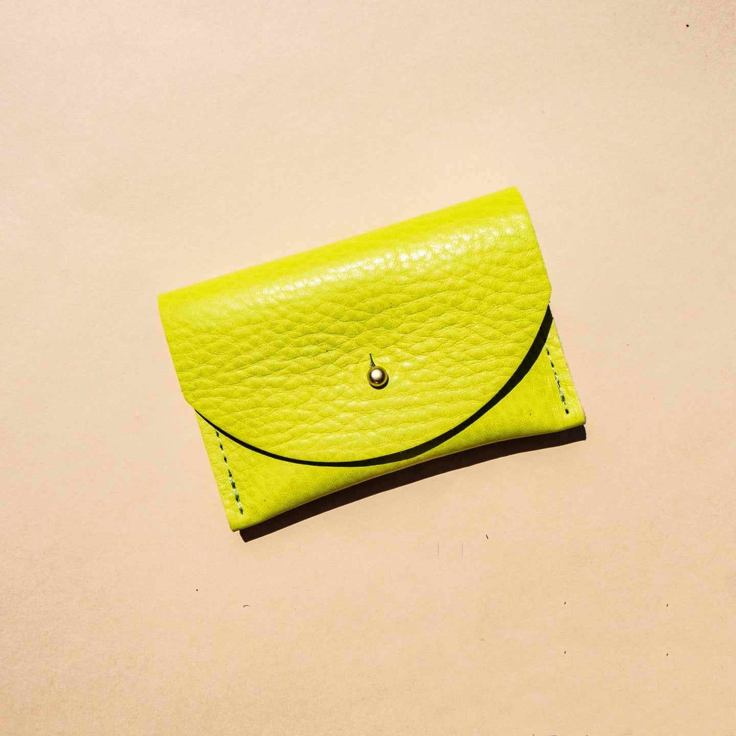 Cardholder - Chartreuse Leather Primecut 