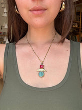 Load image into Gallery viewer, Pink Jade and Malachite Necklace Fossil and Hide 

