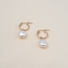 Load image into Gallery viewer, Gold Filled Alina Pearl Hoops May Martin 
