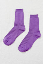 Load image into Gallery viewer, Her Socks - Mercerized Combed Cotton Rib Le Bon Shoppe Violet 
