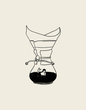 Load image into Gallery viewer, Pour Over Coffee &amp; Mermaid Minimal Art Print Tumbleweed Design Studio 

