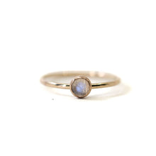 Load image into Gallery viewer, Rainbow Moonstone Stacking Ring in Gold Filled The Land of Salt 
