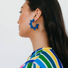 Load image into Gallery viewer, Navy Bead Hoops Sunshine Tienda 
