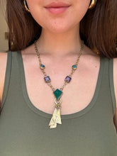 Load image into Gallery viewer, Green Onyx, Purple Agate and Azurite Necklace Fossil and Hide 
