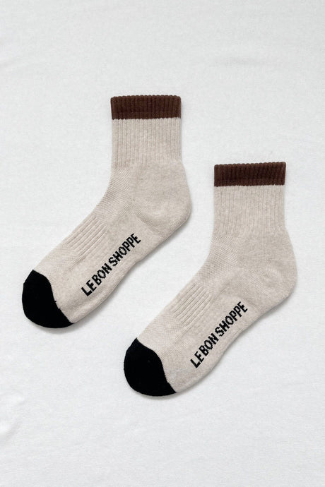 COLOR BLOCK SOCKS - BLACK COFFEE Le Bon Shoppe 