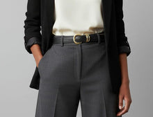 Load image into Gallery viewer, Curson Belt - Black Python/Brass Laurel &amp; Gold 
