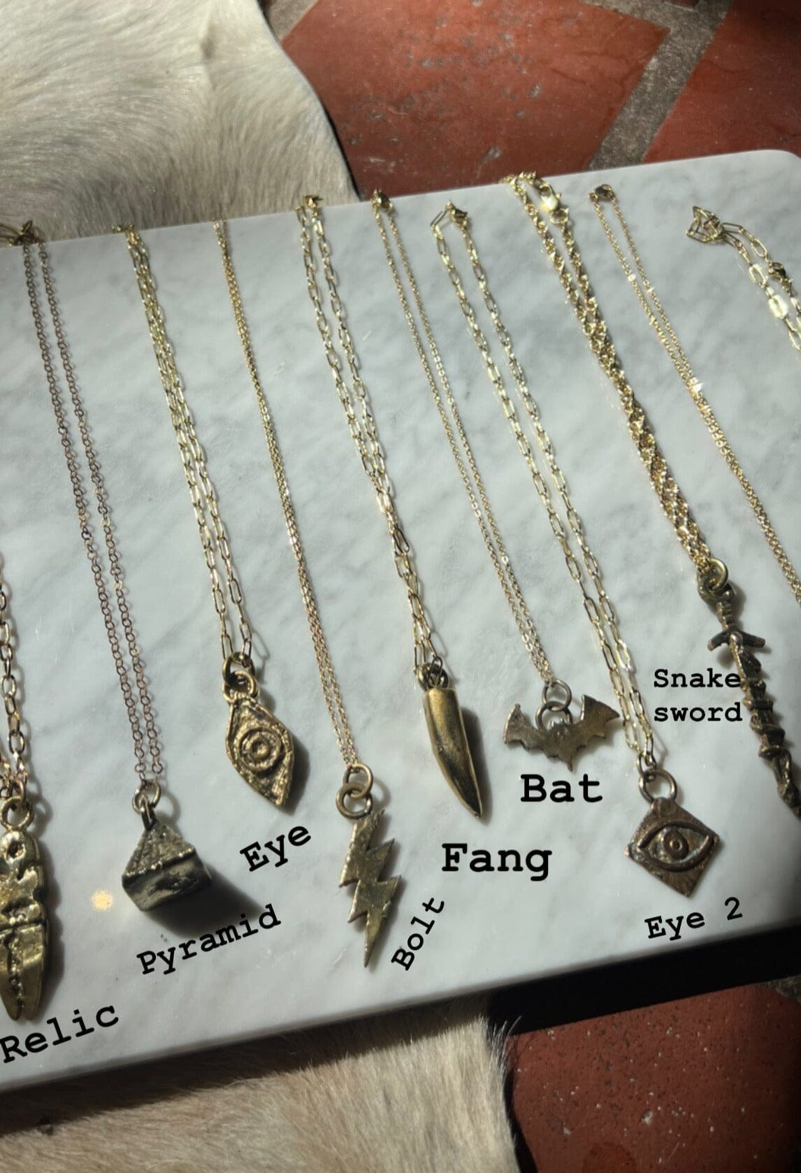 Fossil and Hide Halloween necklace Maelu Designs 
