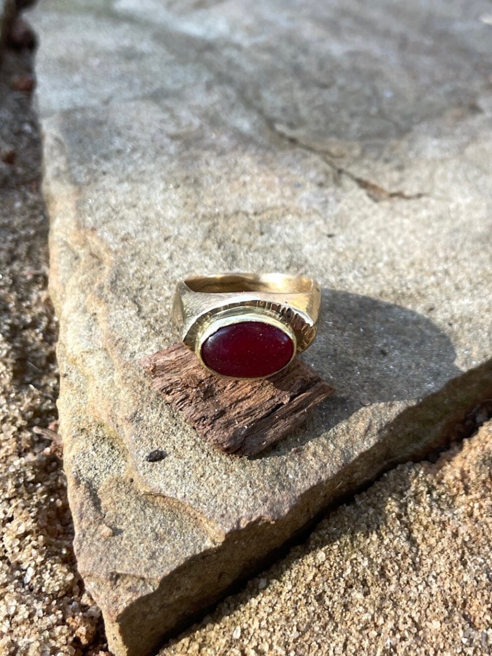 Ruby Signet Ring Fossil and Hide 