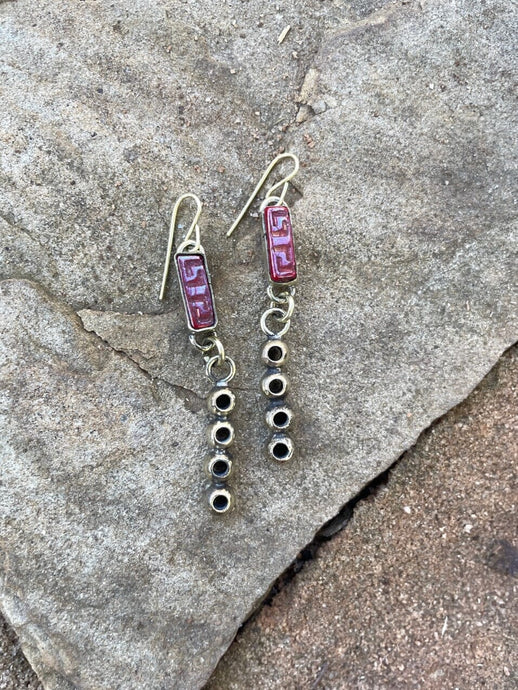 Czech Glass Rune Earrings Fossil and Hide 