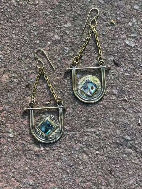Abalone Earrings Fossil and Hide 