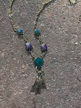 Load image into Gallery viewer, Green Onyx, Purple Agate and Azurite Necklace Fossil and Hide 
