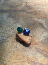 Load image into Gallery viewer, Double Stack Green Onyx and Lapis Rings Fossil and Hide 
