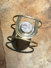 Load image into Gallery viewer, Abalone Cuff Fossil and Hide 
