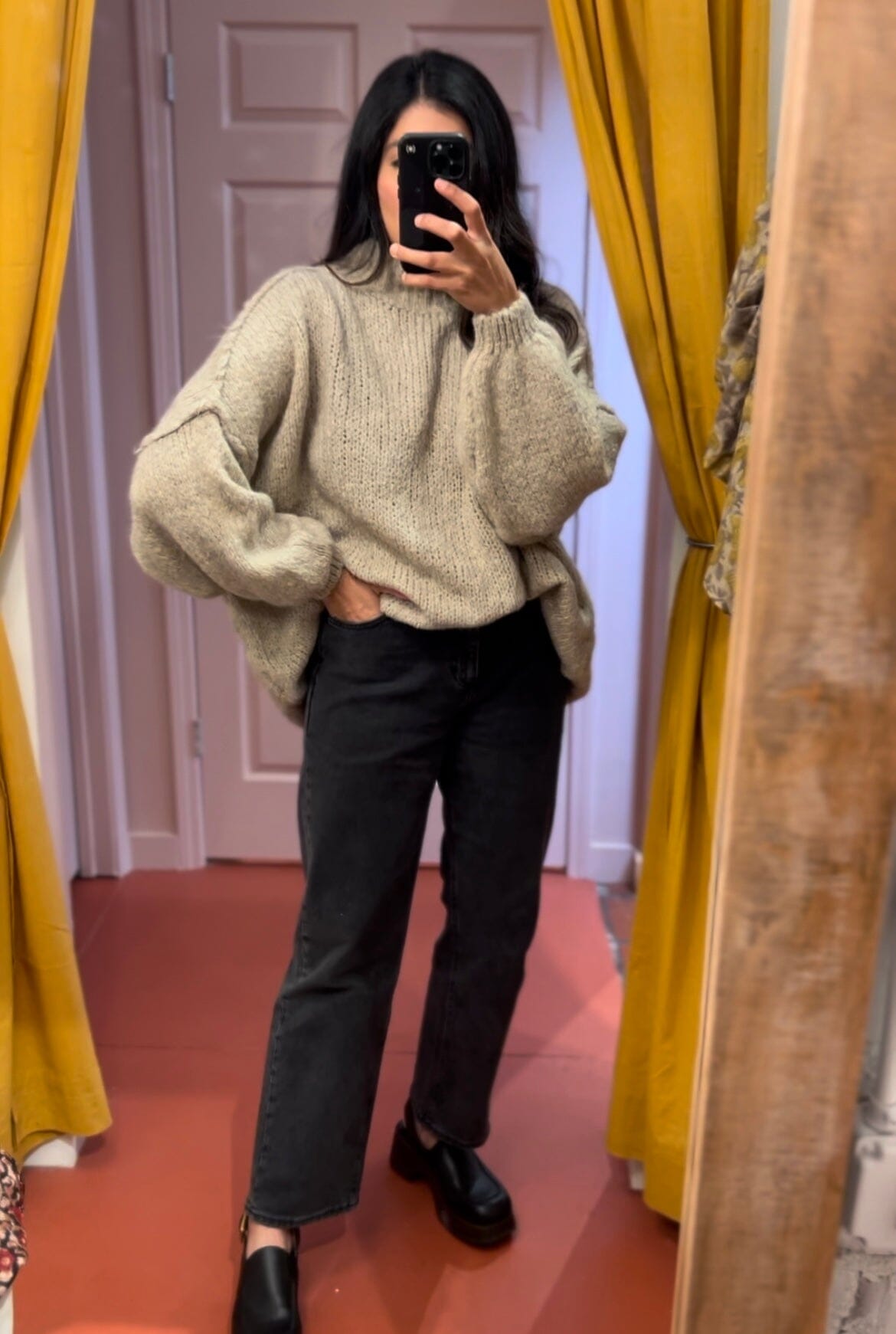 Wool/Mohair Turtleneck - Natural Maelu Designs 