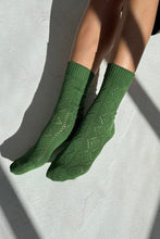Load image into Gallery viewer, Modal Eyelet Socks Le Bon Shoppe Palm Green 
