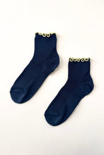 Load image into Gallery viewer, THE PETITE RUFFLED MODAL SOCKS - navy Le Bon Shoppe 

