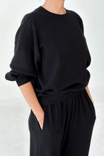 Load image into Gallery viewer, Pointelle Core Sweatshirt - Black Le Bon Shoppe 
