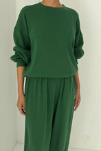 Load image into Gallery viewer, Pointelle Core Sweatshirt - Moss Green Le Bon Shoppe 
